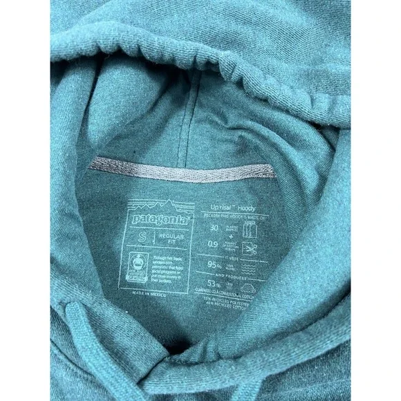 Patagonia P-6 Uprisal Hoody Size Small Teal Regular Fit Sweatshirt Logo Pullover - Picture 4 of 10